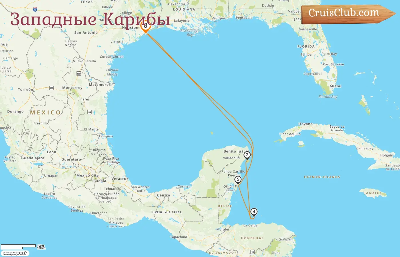 Круиз по Западной Карибской от Галвестона на борту судна «Icon of the Seas» с посещениями США, Мексики и Гондураса на 8 дней